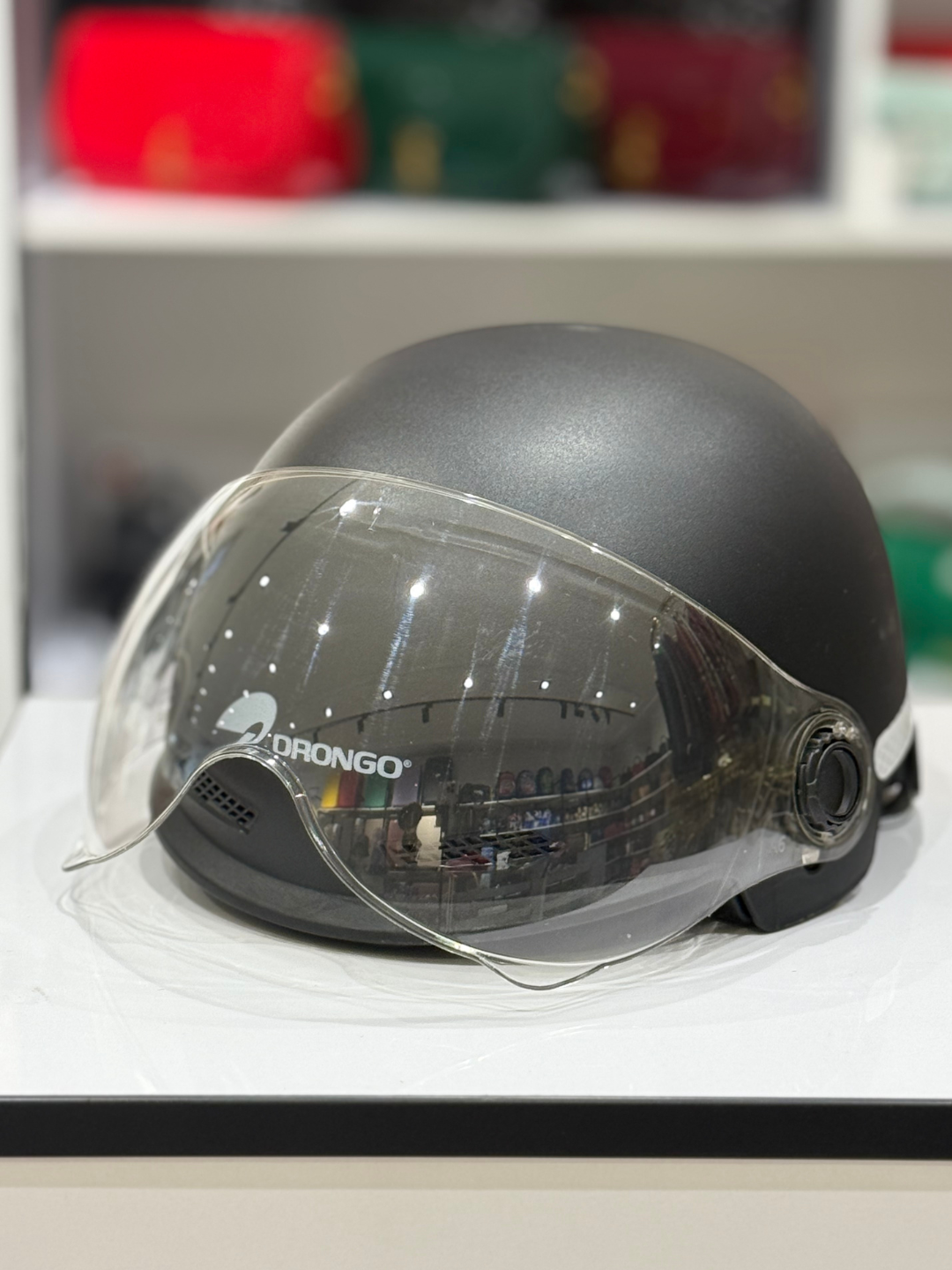 Мотошлем открытый для мотоцикла и скутера, DRONGO, с дополнительным очки