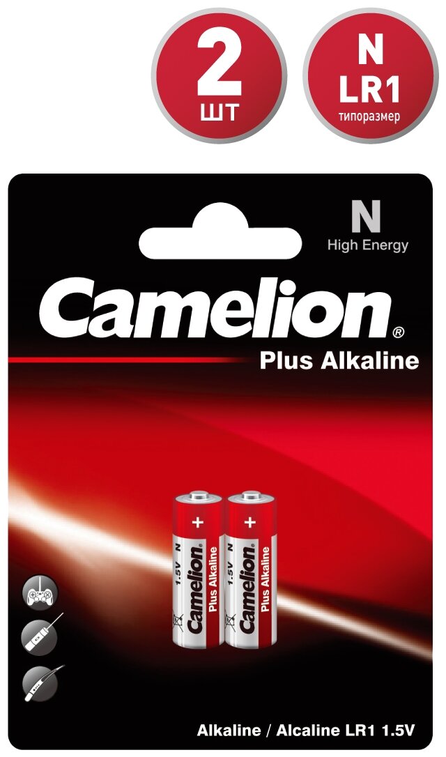 Батарейка Camelion LR1 Plus Alkaline 1.5V LR1-BP2 (2 штуки)