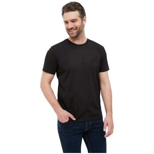 фото Футболка мужская хлопковая с круглым вырезом, прямого кроя, цвет-черный. размер 54 gepard