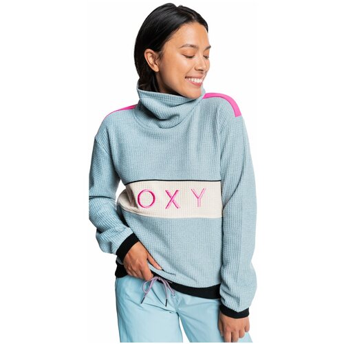 Толстовка Roxy Stillness WarmFlight, силуэт прямой, размер L, голубой