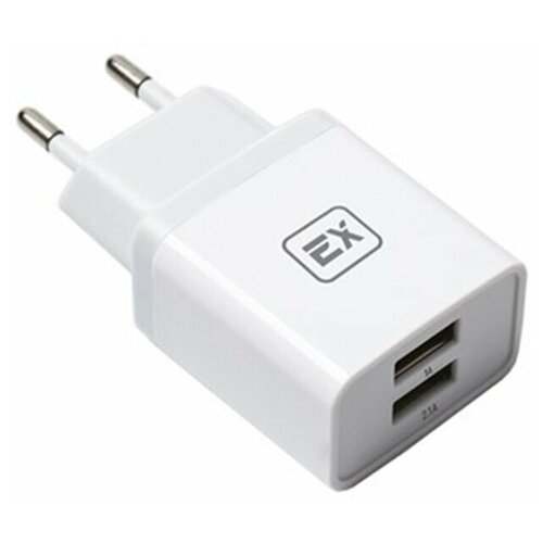 Сетевое зарядное устройство Exployd EX-Z-611, 2 USB, 3.1 А, белое