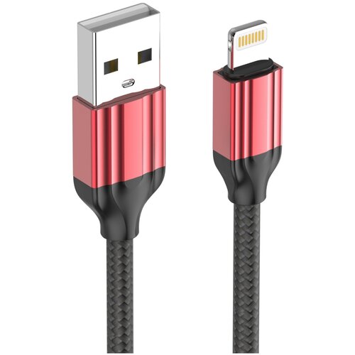 Кабель LDNIO LS432/ USB Lightning/ 2m/ 2.4A/ медь: 120 жил/ Нейлоновая оплетка/ Red. Уцененный товар