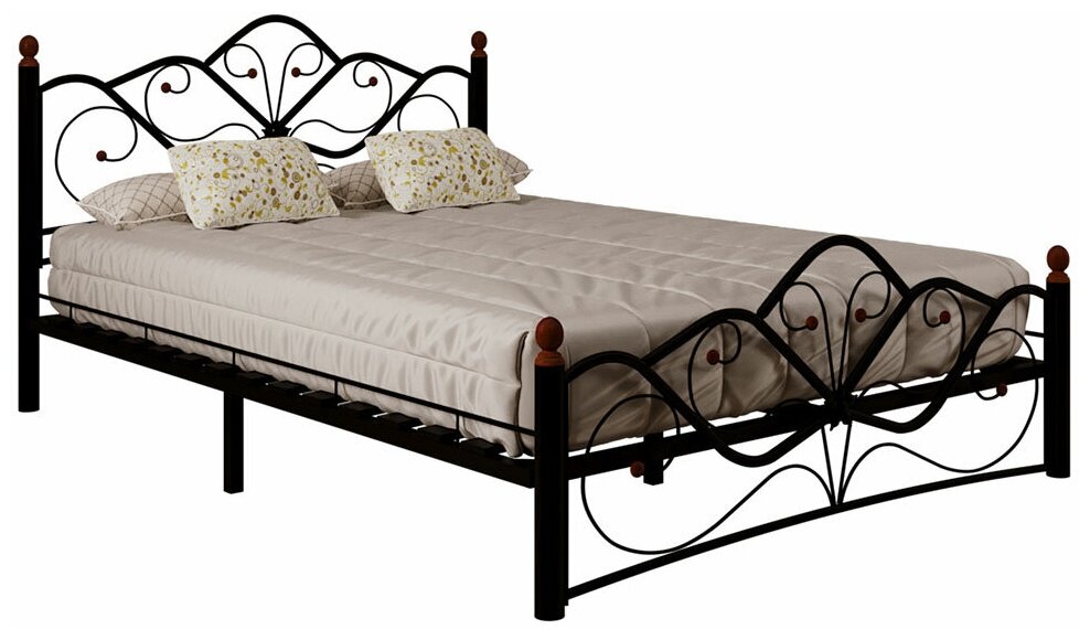 Двуспальная кровать Форвард-мебель Влада Черный металл 140х200 см