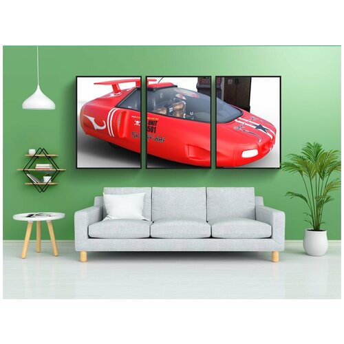 фото Набор модулных постеров для интерьера "тесла, заряжать, эко" 60x90 см. в тубусе, без рамки lotsprints