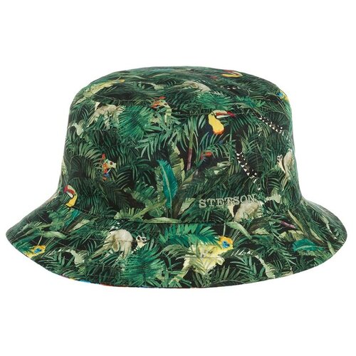 Панама STETSON, размер 63, зеленый double sided bucket hats adult cotton fisherman hat outdoor fishing hats bucket cap beach summer fashion simple wild sunhat