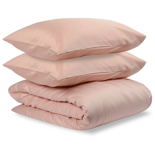 Комплект постельного белья двуспальный из сатина цвета пыльной розы из коллекции Essential, Tkano, TK19-DC0017
