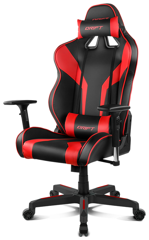 Компьютерное кресло DRIFT DR111 игровое, обивка: искусственная кожа, цвет: черно-красный