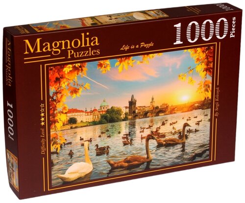 Пазл Magnolia 1000 деталей: Лебеди возле Карлова моста