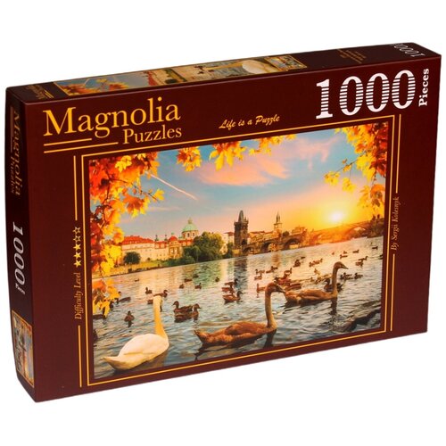 фото Пазл magnolia 1000 деталей: лебеди возле карлова моста magnolia puzzle