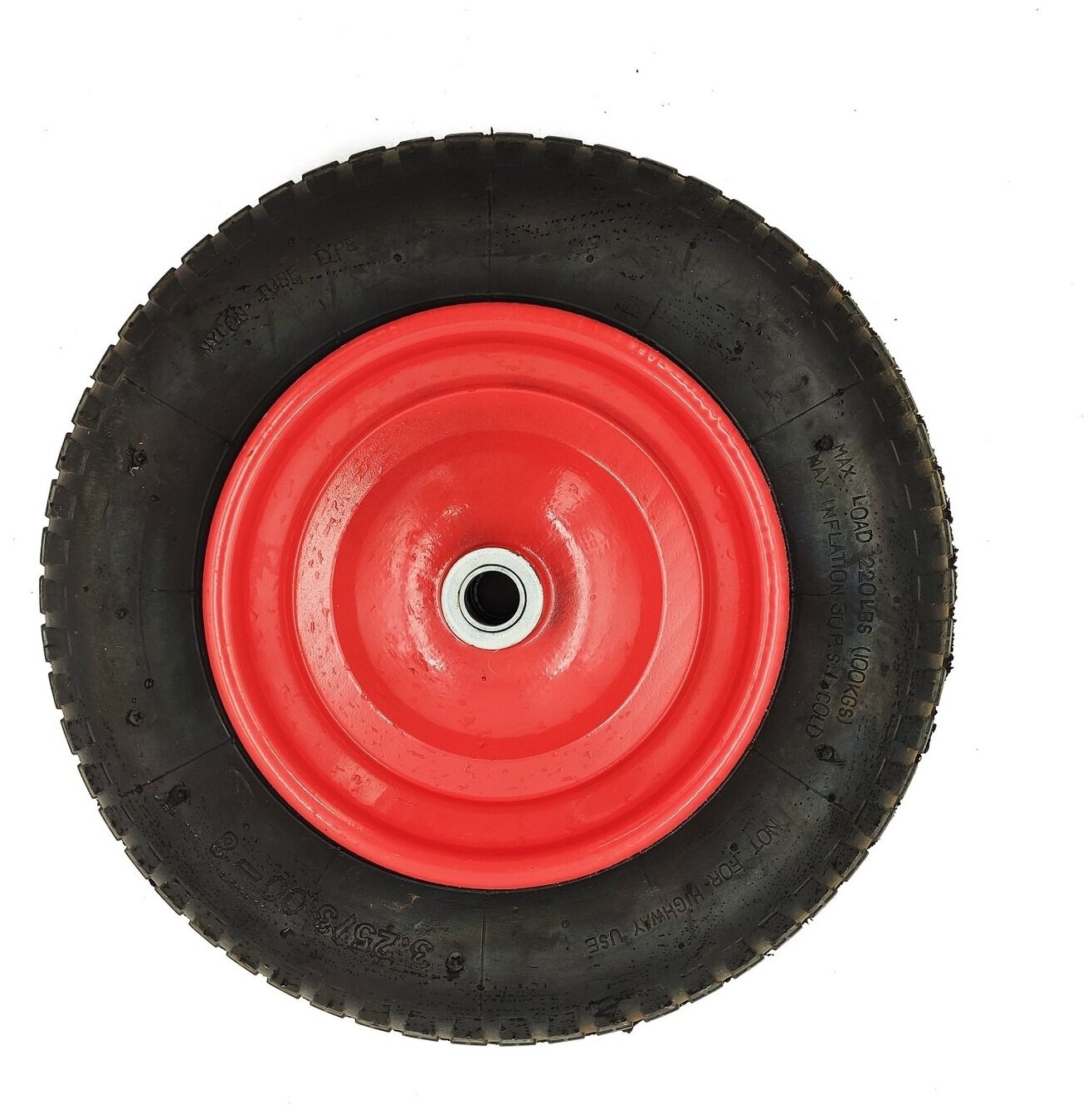 Колесо пневматическое 4.80-4.00-8мм (диаметр втулки 16мм) для садовой тачки