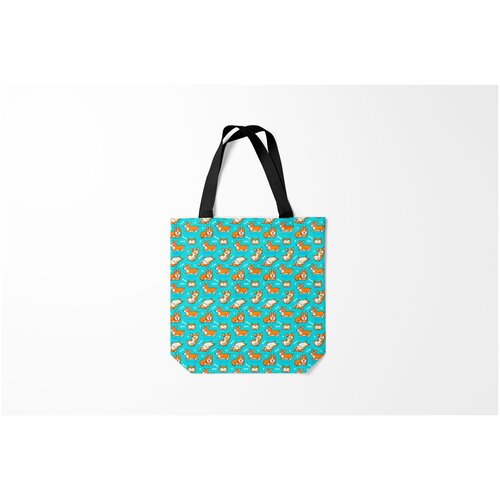 фото Сумка-шоппер / 40х40 см / популярные иллюстрации / животные корги burnettie