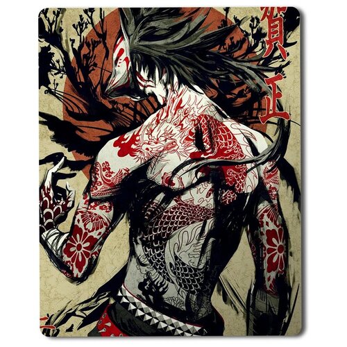 Коврик для мыши с принтом Японские картины Якудза Мафия татуировки - 6619 В
