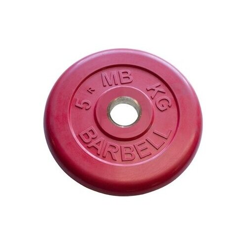 фото Диск обрезиненный barbell d 31 мм цветной 5,0 кг (красный) mb barbell