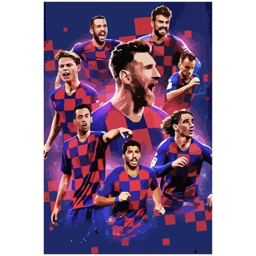 Картина по номерам на холсте Спорт Футбол Барселона - 875 40X60