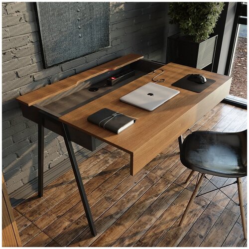 Письменный стол-слайдер INTERIUM One Slider Dark, 110х75х60 см