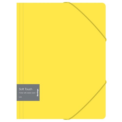 Папка на резинках пластиковая Berlingo Soft Touch (А4, 600мкм, до 300 листов) желтая (FB4_A4984), 72шт.