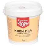 Клей ПВА Русские узоры, универсальный, однокомпонентный, 1 кг - изображение