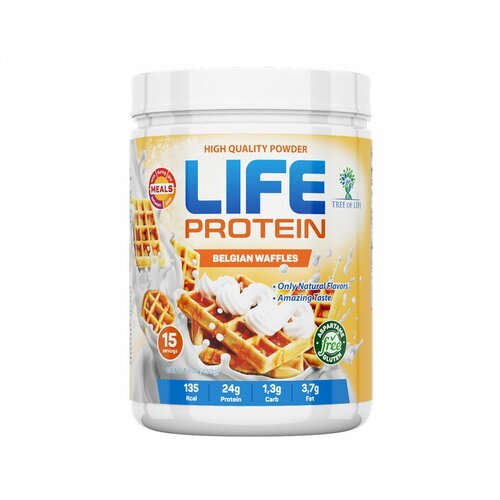 Протеиновый коктейль для похудения Life Protein 1LB (450 г) со вкусом Бельгийские вафли 15 порций протеиновый коктейль для похудения life protein 1lb 450 г со вкусом клюквенный пирог 15 порций