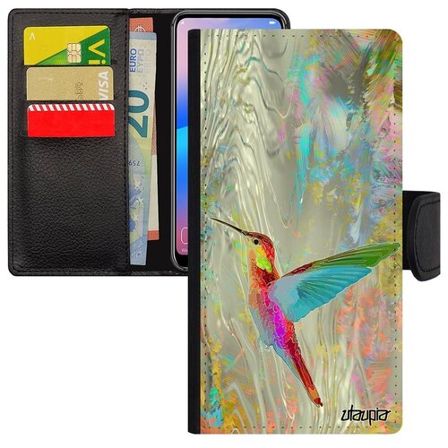 фото Защитный чехол книжка для телефона // galaxy s7 edge // "колибри" стиль птицы, utaupia, цветной