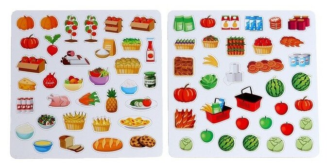 Магнитная книжка-игрушка «Овощи, фрукты и прочие продукты», 8 стр.