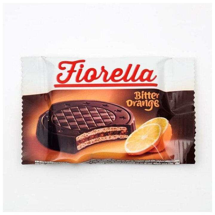 Вафли Fiorella в темном шоколаде с апельсином 20 гр - фотография № 3