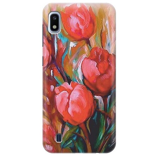 фото Ультратонкий силиконовый чехол-накладка для samsung galaxy a10 с принтом "тюльпаны" gosso
