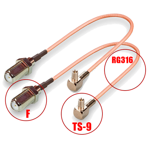 антенный кабель 3g ms156 прямоугольный к ts9 штекерный соединитель rg316 кабельная отрезка 15 см 6 дюймовый адаптер rf jumper Комплект переходников (пигтейлов) TS9 - F (female) - 2шт. для подключения 3G/4G/LTE модема к внешней антенне
