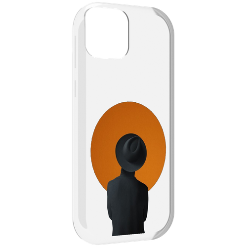 Чехол MyPads парень в шляпе в оранжевом кружке для UleFone Note 6 / Note 6T / Note 6P задняя-панель-накладка-бампер