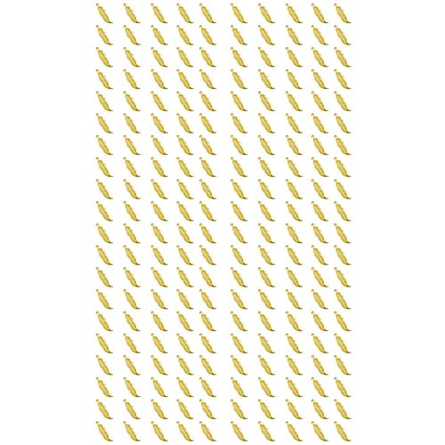 фото Набор подвесок, перышко с тиснением, длина - 30 мм, ширина - 8, 5 мм, толщина - 0, 4 мм диаметр отверстия - 1 мм, не содержит никель и свинец, 200 шт. kaboshon