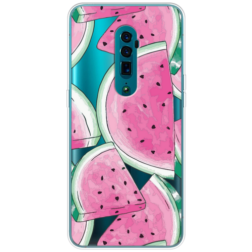 фото Силиконовый чехол акварельные арбузы на oppo reno 10x zoom edition / оппо рено 10x zoom edition case place