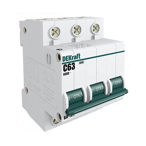 Автоматический выключатель DEKraft ВА-101 (C) 4, 5kA 63 А
