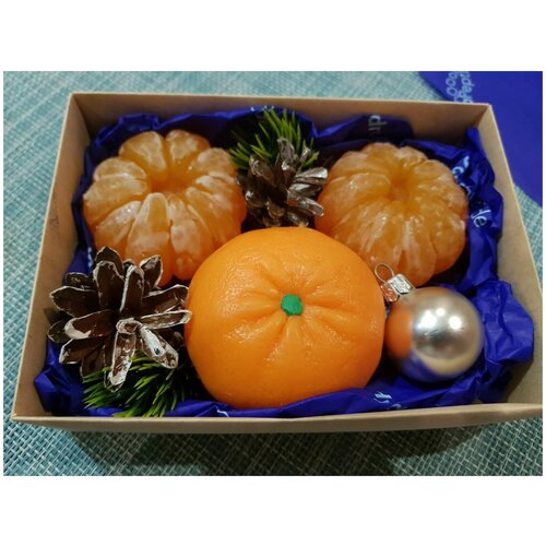 Мыло ручной работы /Мандарин набор/ Натуральное мыло для подарка/для дома/Натуральная косметика мыло новогоднее мандарины