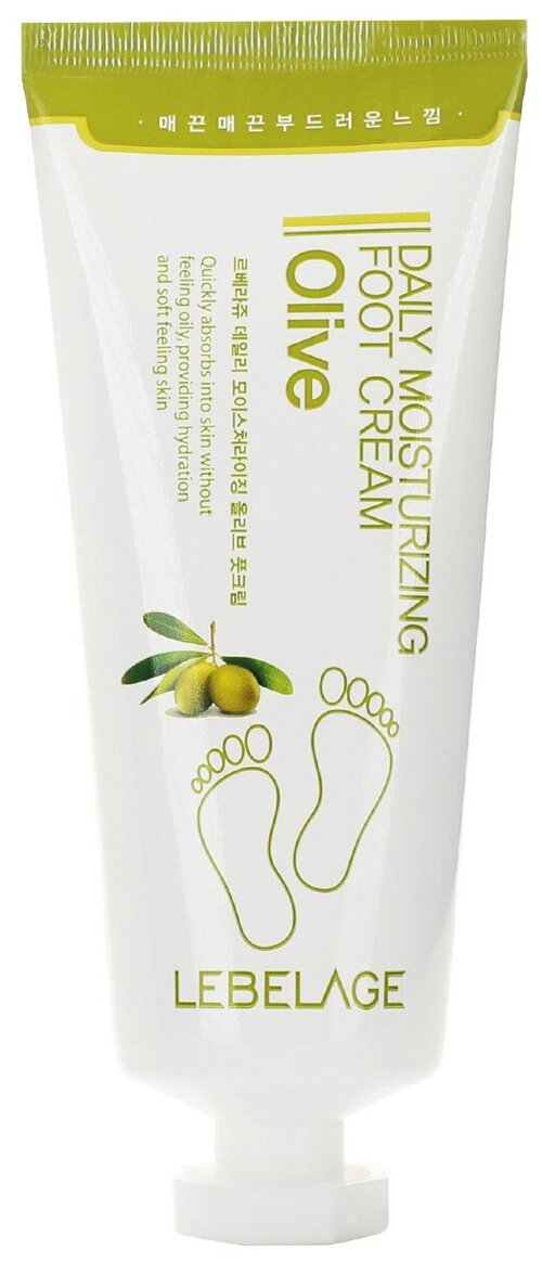 [пробный товар] Lebelage Daily Moisturizing Foot Cream 100 мл крем для ног с маслом оливы .