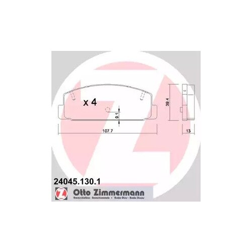 Колодки Тормозные Mazda 6 02- Задн. Zimmermann арт. 240451301