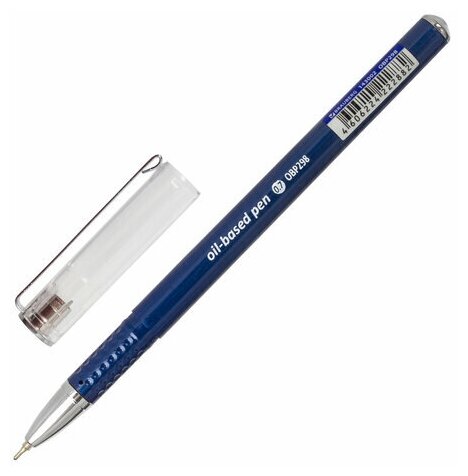 Ручка шариковая масляная BRAUBERG "Oxet", синяя, корпус синий, игольчаиый узел 0.7 мм, линия письма 0.35 мм, 143002