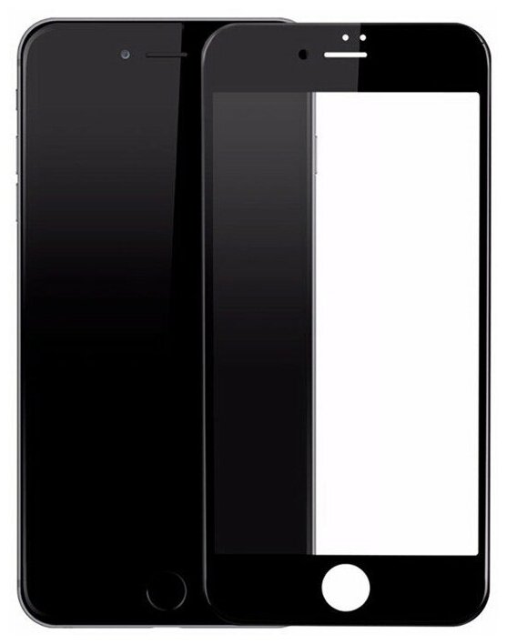 Защитное стекло OG (полное покрытие, закругленные края) для iPhone 7/8/SE 2020/Айфон 7/Айфон 8/Айфон СЕ 2020 Черное, стекло с рамками