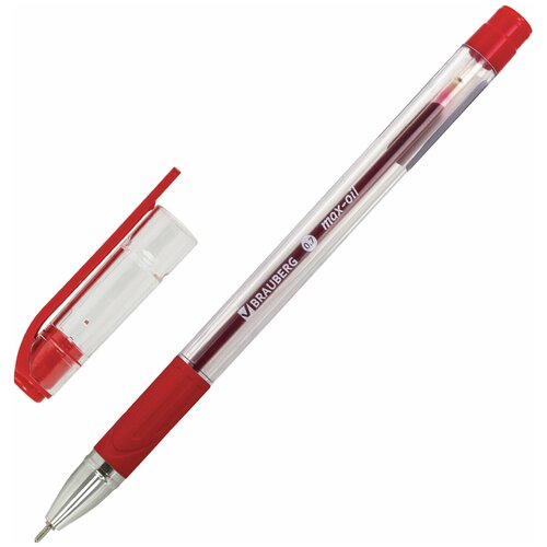 Купить Ручка шариковая масляная BRAUBERG Max-Oil , игольчатый узел 0, 7 мм, линия 0, 35 мм, красная