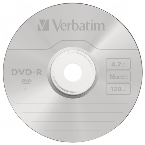 Диск DVD-R Verbatim 4.7 Gb 16x 1шт диск dvd r verbatim 4 7 gb 16x 43547 64730