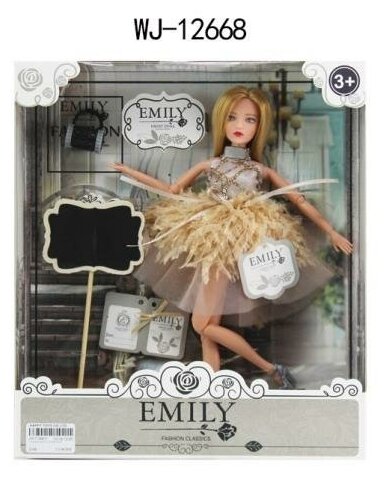 Кукла ABtoys Emily Вечерняя серия с клатчем и аксессуарами, 30см WJ-12668