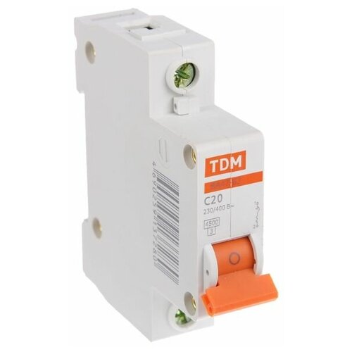 Выключатель автоматический TDM ВА47-63, 1п, 20 А, 4.5 кА