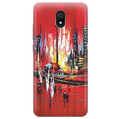 фото Ультратонкий силиконовый чехол-накладка для xiaomi redmi 8a с принтом "акварельный город" gosso