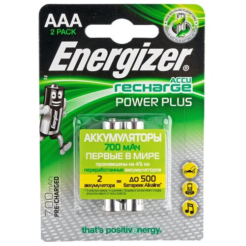 фото Аккумулятор energizer recharge power plus aaa, 1.2 в, 700 мач, nimh bl2