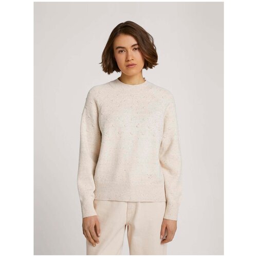 фото Пуловер tom tailor 1027282-22515 женский, цвет белый, размер s