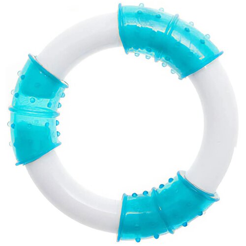 фото Canineclean игрушка для собак кольцо синтетическая резина/нейлон 25 см с ароматом мяты, голубой aromadog