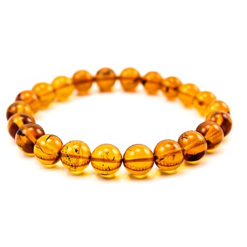 фото Amberholl браслет из натурального янтаря «шар мелкий каленый»