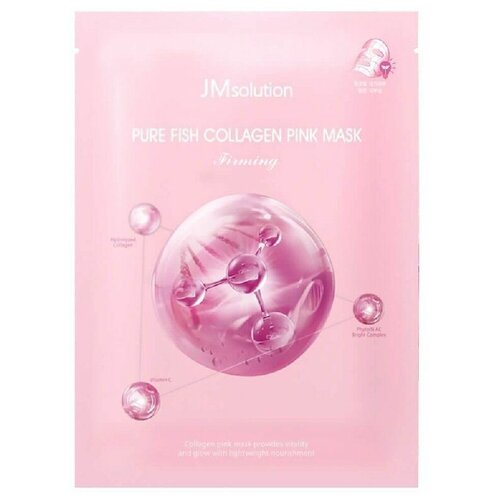 JMsolution Укрепляющая тканевая маска с коллагеном для сияния кожи / Pure Fish Collagen Pink Mask, 6 шт.*30 мл