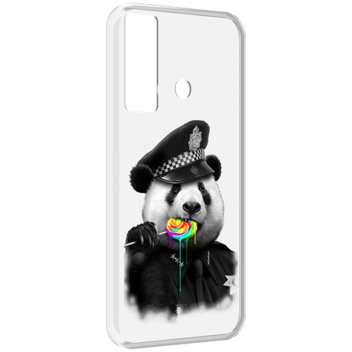 Чехол MyPads Панда полиция для Tecno Camon 17 задняя-панель-накладка-бампер