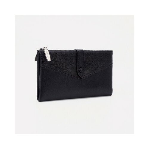 фото Кошелек женский, 4 отдела на кнопке, цвет черный nemarket