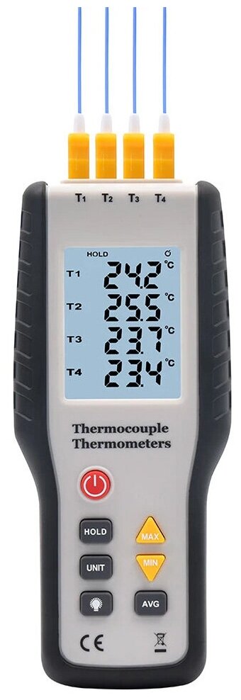 4-х канальный цифровой термометр HT-9815. Измеритель термопары. 4-х канальный цифровой термометр K-Type Цифровой термометр