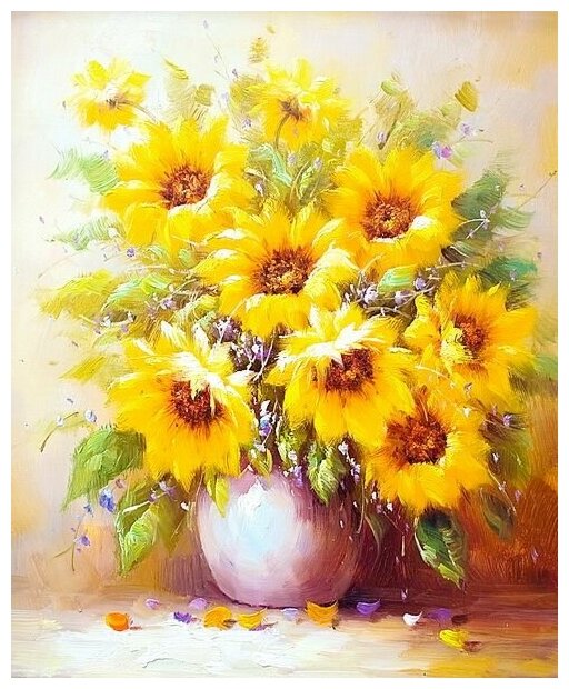 Постер на холсте Подсолнухи (Sunflowers) №22 30см. x 37см.